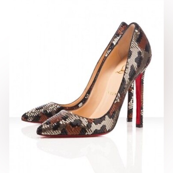 Christian Loubition Sequins Cheetah Pumps. Size 38 - Picture 3 of 13